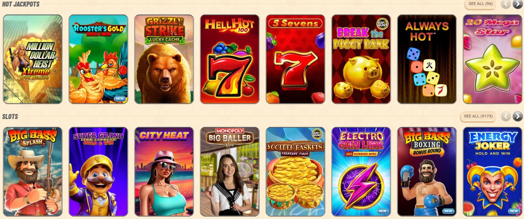 Vegasino casino bonus