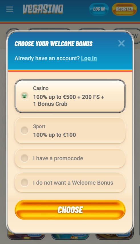 Vegasino Mobile App
