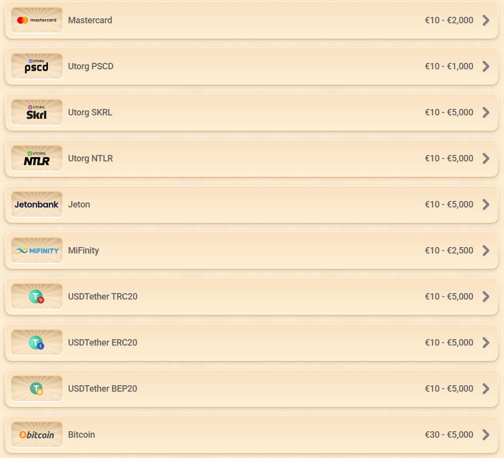 Vegasino Casino Payments